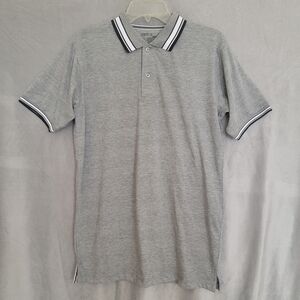 Heather Gray Polo with Black and White Accents, Size M